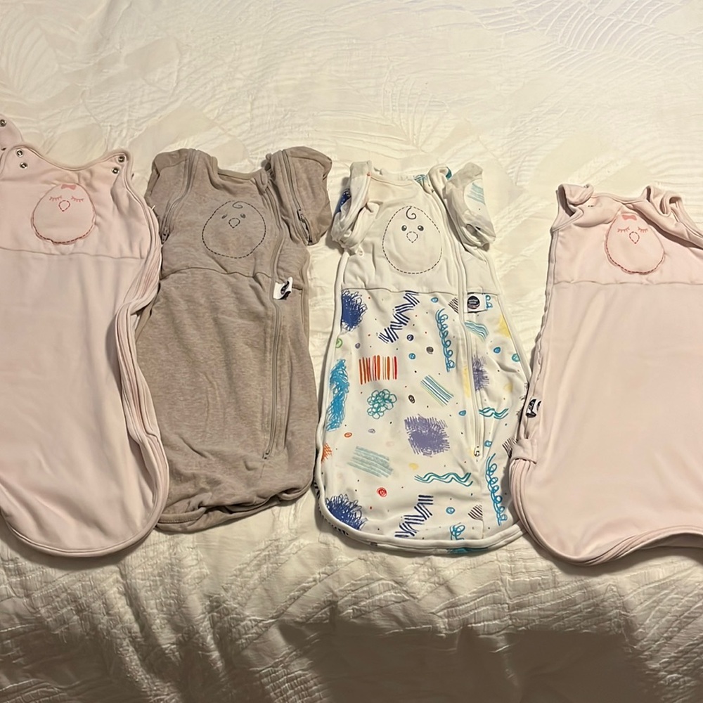 Excellent Used Condition Nested Bean Swaddles and Sleep Sacks